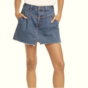 Free People Sidecar Boho Denim Skirt Size 28 NWOT